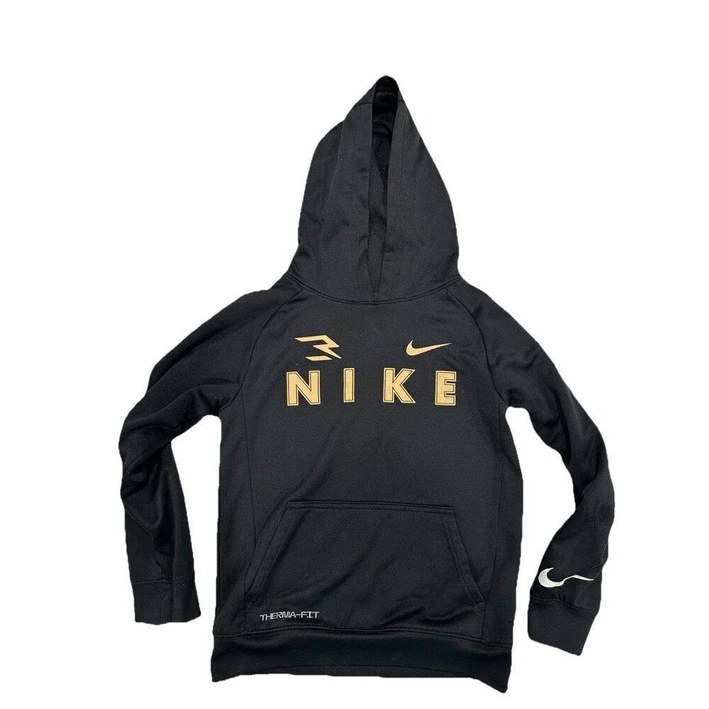 Nike Youth Small Black Gold 3Brand By Russell Wilson Thermafit Hoodie